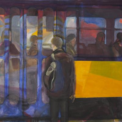 Strassenbahn, 2012; Acryl auf Leinwand, 100x170