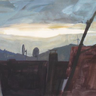 Dämmmerung, 2010; Acryl auf Bütten, 51x78